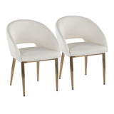 Renee - Upholstered Contemporary Chair (Set of 2) - Gold Metal Legs
