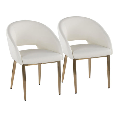 Renee - Upholstered Contemporary Chair (Set of 2) - Gold Metal Legs