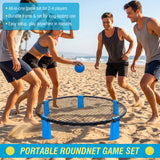 Outdoor Roundnet Game Set With 2 Balls, Sturdy Net And Carry Bag