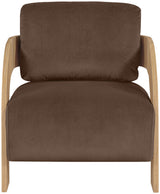 Cedra - Velvet Performance Fabric Upholstered Accent Chair - Natural Frame