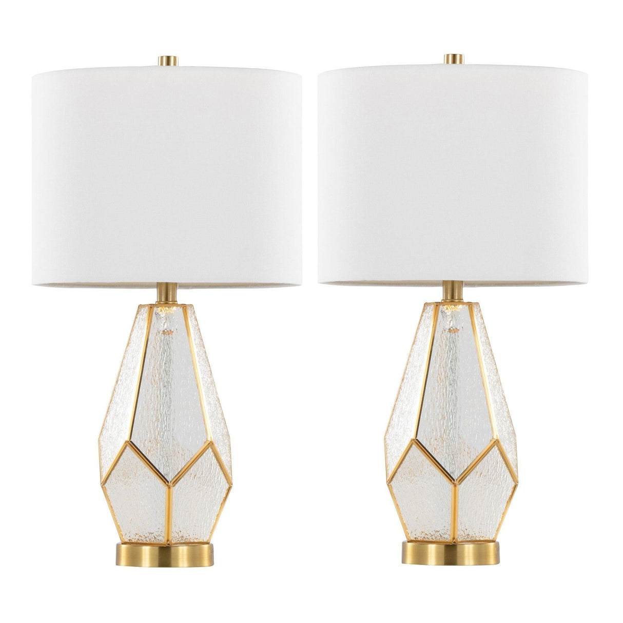 Geo - Rain Glass Table Lamp (Set of 2)
