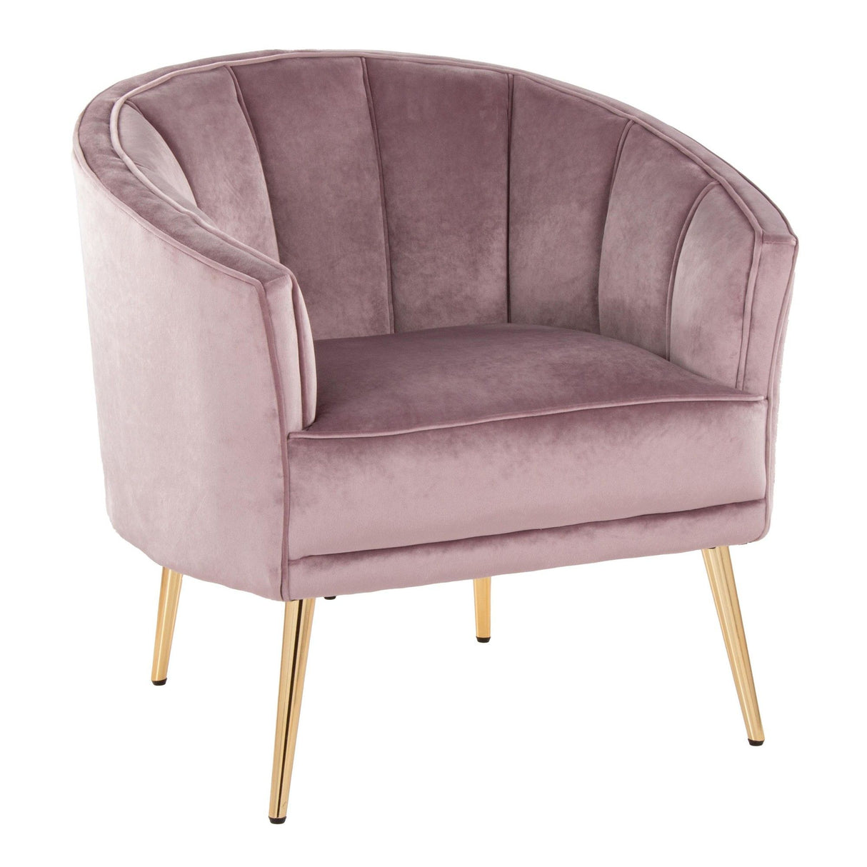 Tania - Contemporary/Glam Accent Chair - Gold Metal, Velvet