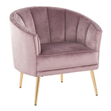 Tania - Contemporary/Glam Accent Chair - Gold Metal, Velvet