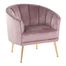 Tania - Contemporary/Glam Accent Chair - Gold Metal, Velvet
