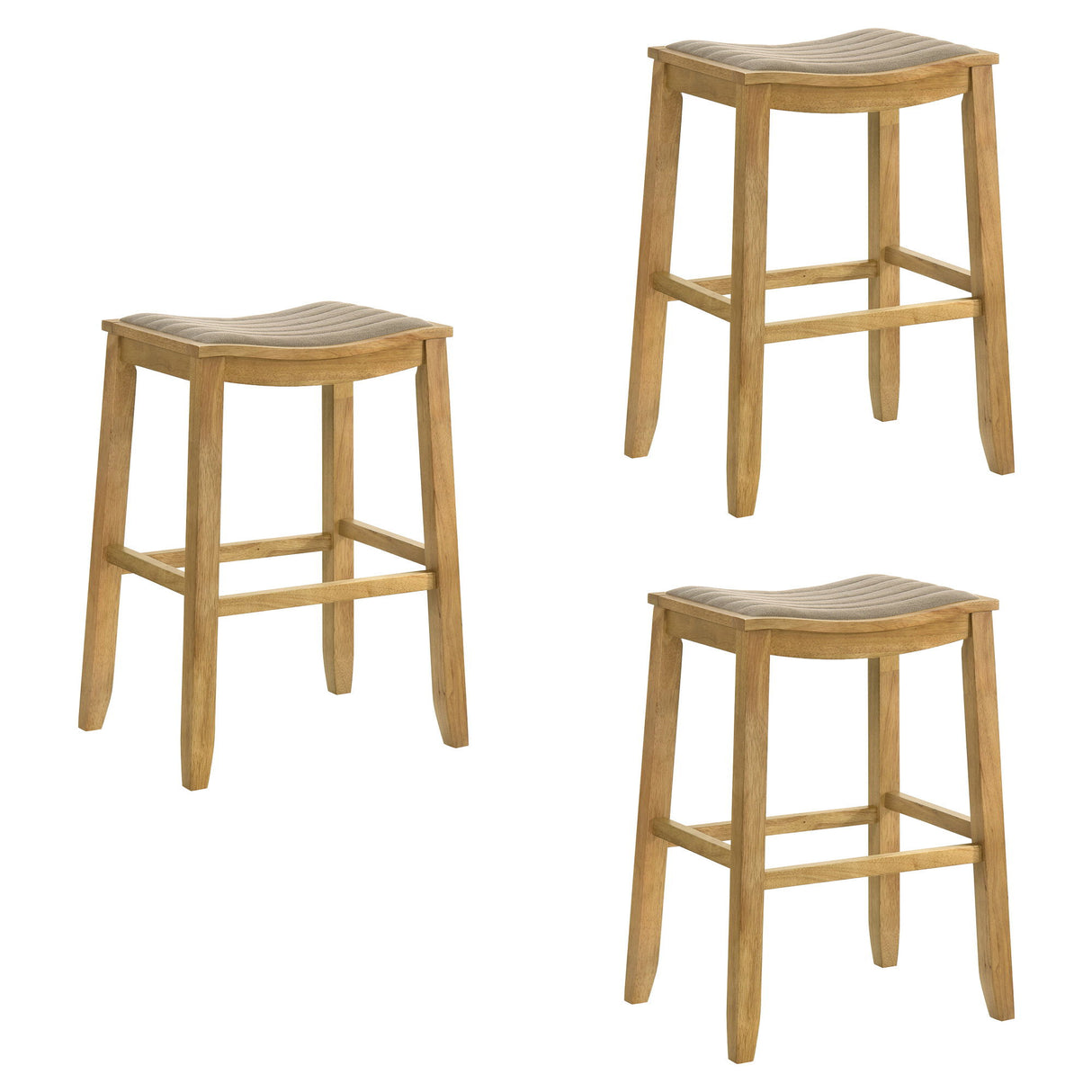 Iyani - Coastal Modern Wood Bar Height Kitchen Bar Stool