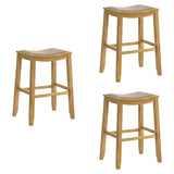 Iyani - Coastal Modern Wood Bar Height Kitchen Bar Stool