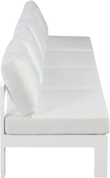 Nizuc - Outdoor Patio 4 Seat Armless Modular Sofa With White Frame