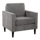 Wendy - Contemporary Accent Chair - Black Wood And Gray Fabric
