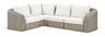 Seacrest - Olefin Water Resistant Fabric And Wicker 4 Piece Outdoor Patio Modular Sectional