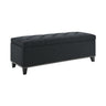 Button-Tufted Storage Ottoman With Safety Close Hinge