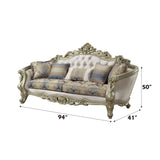 Gorsedd - Sofa With 5 Pillows - Fabric & Golden Ivory