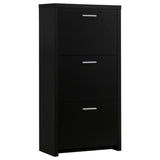 3 Drawer Shoe Rack - Black