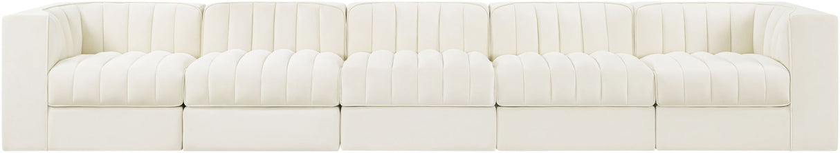 Rummi - Velvet Performance Fabric Upholstered 5 Piece Modular Sofa