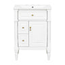 Freestanding Bathroom Vanity With Sink, Adjustable Shelf & Flip Drawer