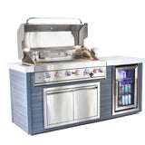 Mont Alpi Artwood Series 6.5 Ft Propane Outdoor Kitchen Island w/ 6-Burner Grill - MA805-AW