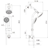 Multi Function Dual Shower Head Shower System With 4.7" Rain Showerhead, 7 Function Hand Shower, Adjustable Slide Bar - Brushed Nickel