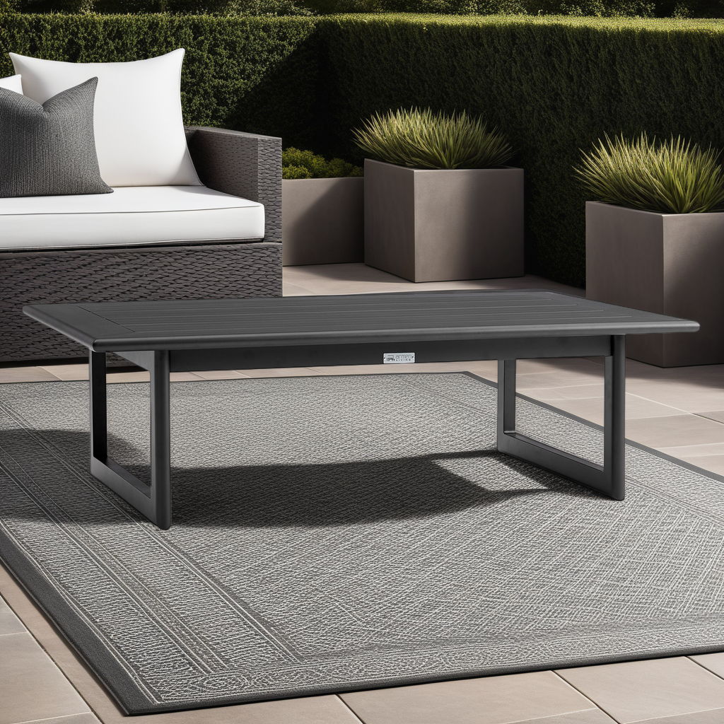 Cayman - Aluminum Outdoor Coffee Table - Black