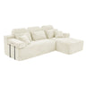 Sectional Sleeper Sofa & Storage Pockets, Modular Couch With Throw Pillows For Living Room