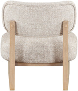 Vetra - Linen Textured Fabric Upholstered Accent Chair With Natural Base