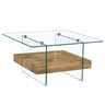 Modern 2 Tier Square Coffee Table, Elegant Marble Pattern