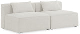 Cube - Linen Modular 2 Seat Armless Sofa