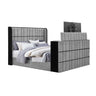 Isaiah - 5 Piece Bedroom Set With TV Lift-LED, Speakers And Fireplace