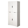 Fluted Kitchen Pantry Cabinet With 3 Keyboard Drawers & 6 Adjustable Door Shelves
