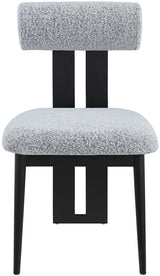 Dario - Boucle Dining Chair With Black Frame (Set of 2)