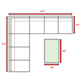 Comfortable Modern Patio Rattan Sectional Set With Cushions