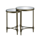 Aditya - Nesting Table - Mirrored & Antique Brass