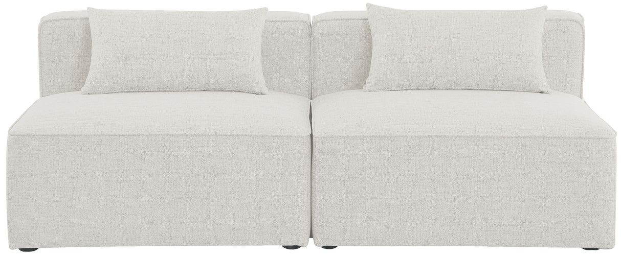 Cube - Linen Modular 2 Seat Armless Sofa