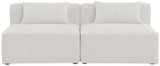 Cube - Linen Modular 2 Seat Armless Sofa