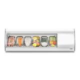 60 in. Glass Sushi Countertop Display Refrigerator with 6 Stainless Steel Trays in White (KM-SR60-WH)