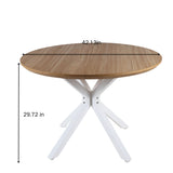 Pedestal Table For Living Room - White / Light Oak