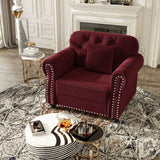 Sofa With Nailhead Trim And Rolled Armrests