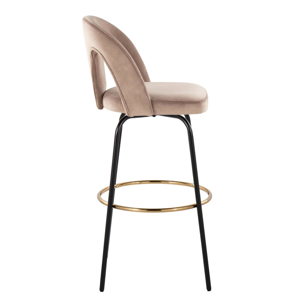 Ava - Upholstered Fixed-Height Barstool (Set of 2) - Black Base