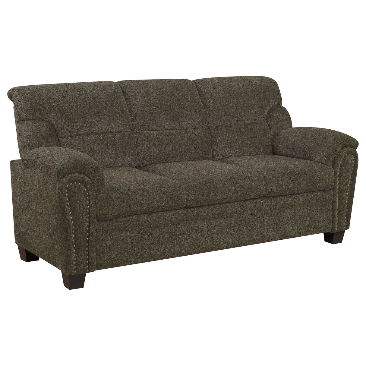 Scottsdale - Sofa With Nailhead Trims Upholstered Living Room Seating - Brown