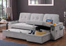 Ashlyn II - 84"W Woven Fabric Reversible Sleeper Sectional Sofa with Storage Chaise