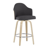 Ahoy - Contemporary Fixed-Height Counter Stool With Natural Bamboo Frame (Set of 2)