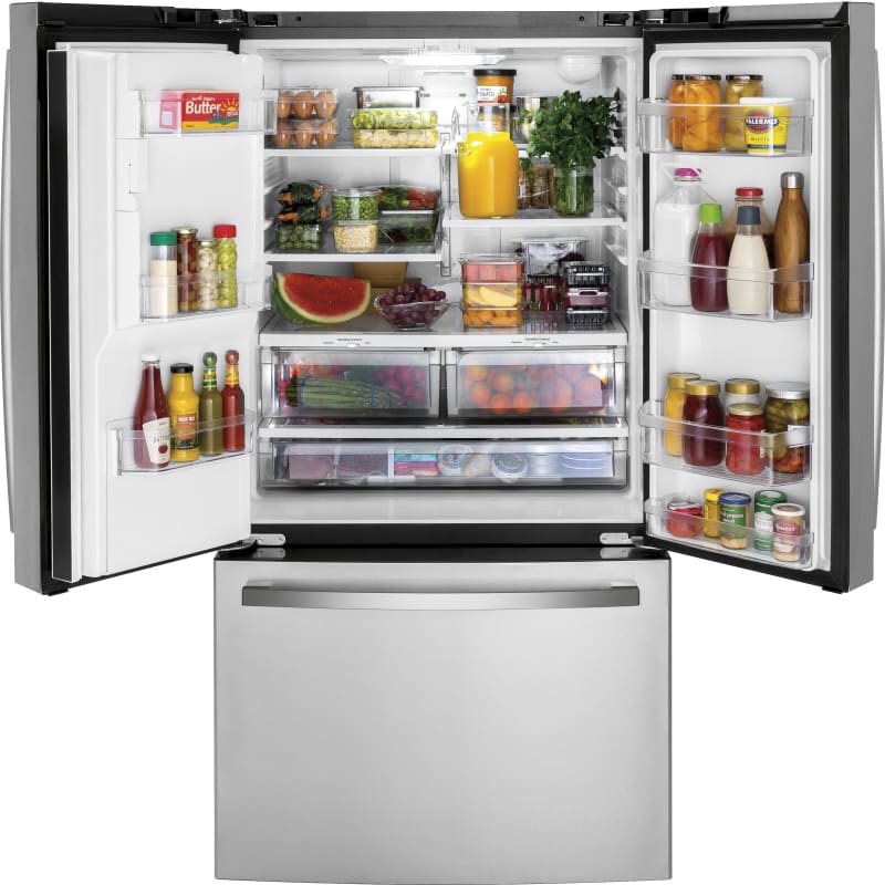GE GYE21JYMFS Counter-Depth French-Door Refrigerator - Interior Detail