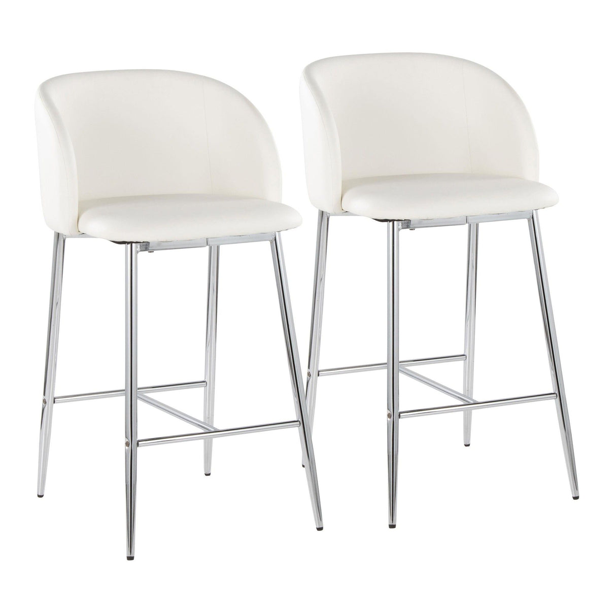 Fran - Fixed-Height Counter Stool (Set of 2) - Silver Metal Base