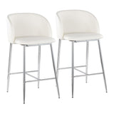 Fran - Fixed-Height Counter Stool (Set of 2) - Silver Metal Base