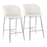 Fran - Fixed-Height Counter Stool (Set of 2) - Silver Metal Base