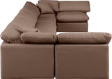 Indulge - Faux Leather 7 Piece Modular U-Shaped Sectional