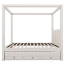 Upholstery Canopy Platform Bed With Trundle And Three Storage Drawers