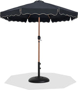 Amalfi - Patio Umbrella - Black Base / Light Brown Pole