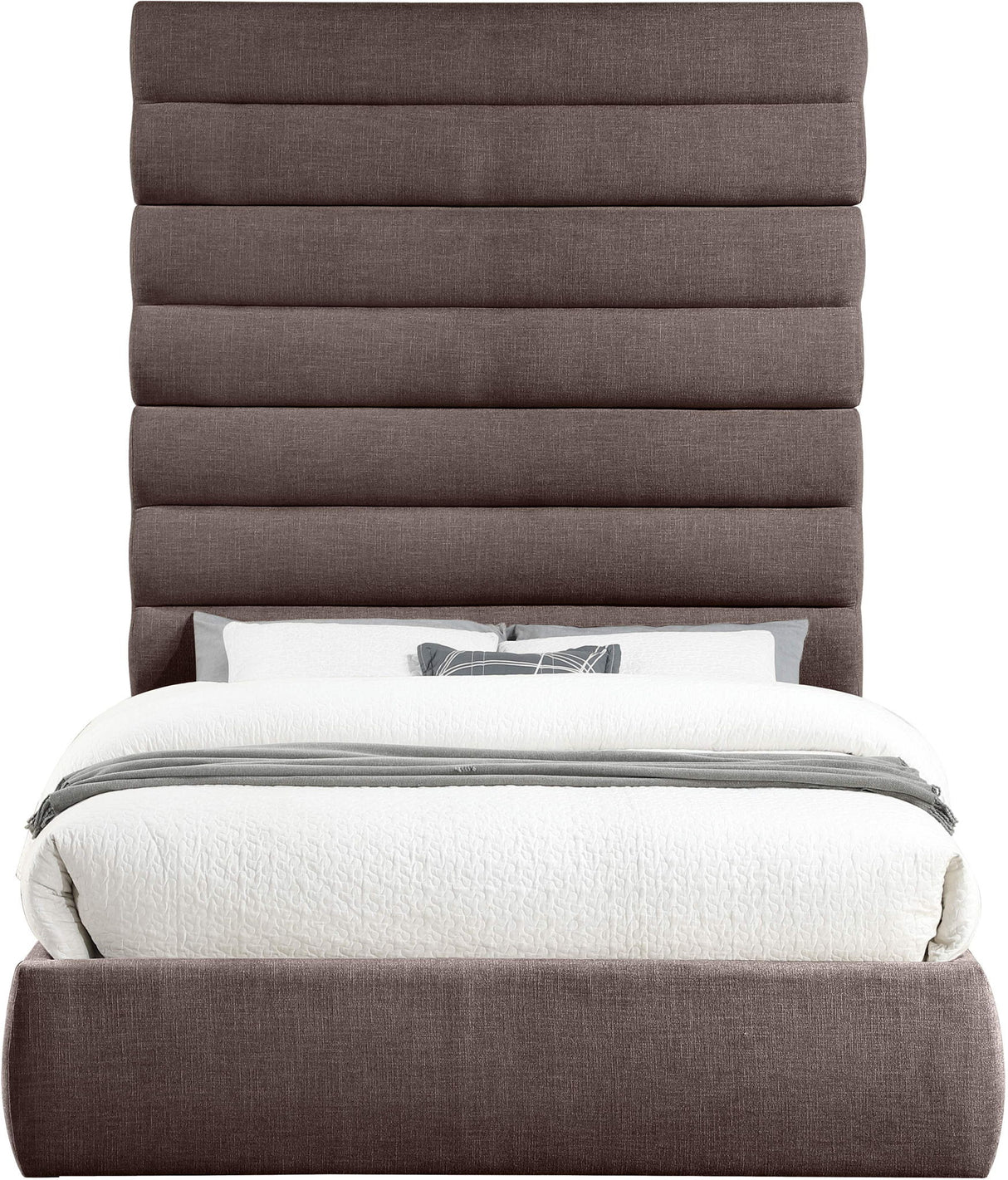 Adam - Linen Fabric Bed With 89" Headboard