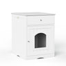 Pet House Cat Litter Box Enclosure With Drawer, Side Table