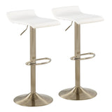 Ale - Adjustable Barstool - Gold Steel And Cream Velvet (Set of 2)
