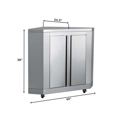26 in. Stainless-Steel Corner Cabinet for Outdoor Kitchen (KM-OKS-CCAB)